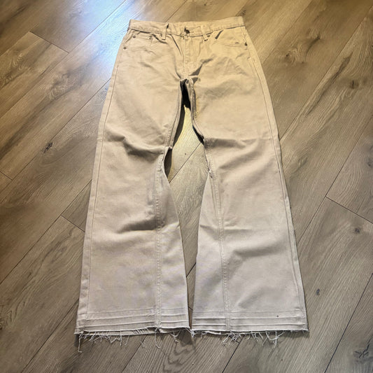 Custom Khaki Flared Jeans