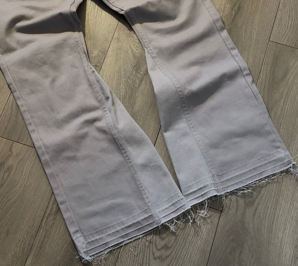 Custom Grey Flared Jeans