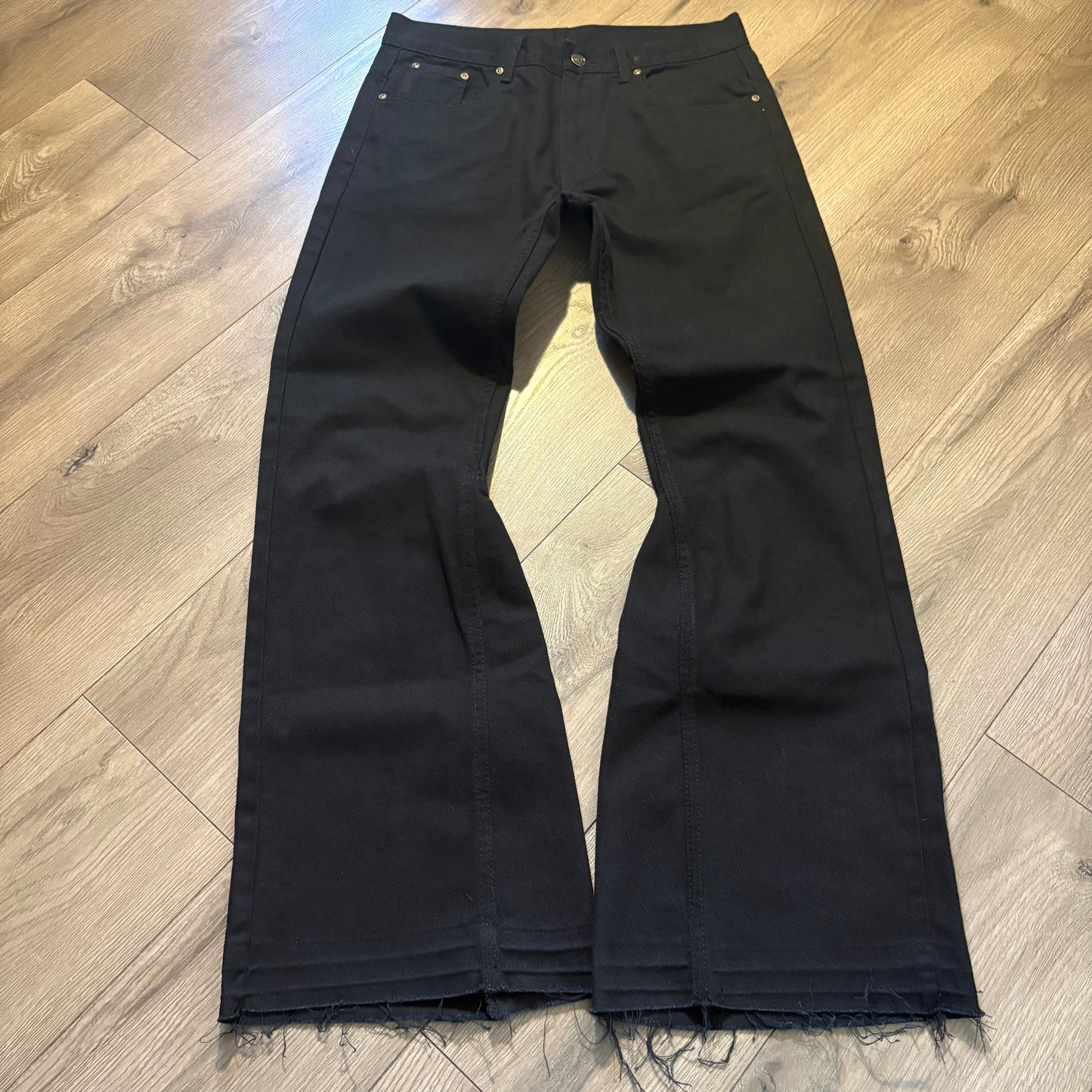 Custom Black Flared Jeans