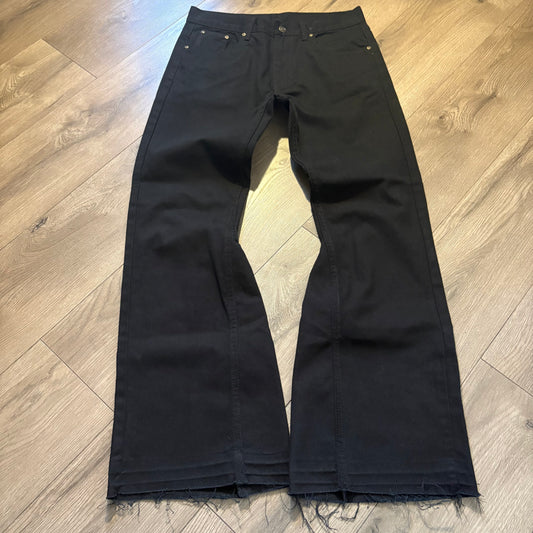 Custom Black Flared Jeans