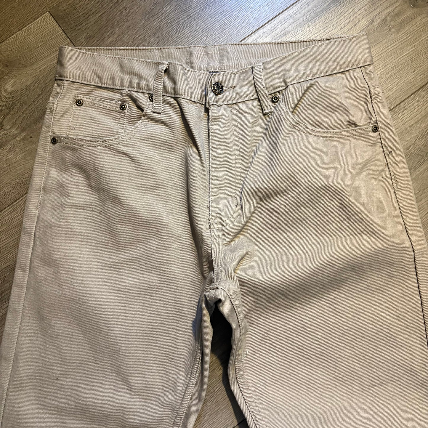 Custom Khaki Flared Jeans